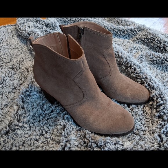 Faux Suede Heeled Booties - Picture 2 of 4